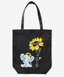 Blessed To Be Called Mama Elephant Sunflower Tote Bag