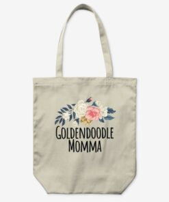 Goldendoodle Momma Funny Floral Flowers Gift Mom Tote B...