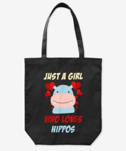 Just A Girl Who Loves Hippos Cute Hippopotamus Gift Tot...