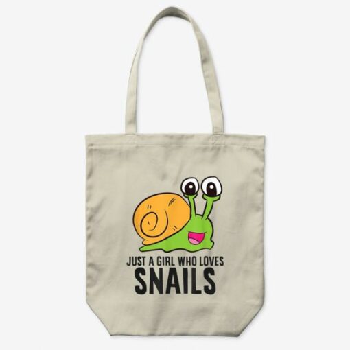 Just A Girl Who Loves Snails Cute Snail Girl Tote Bag