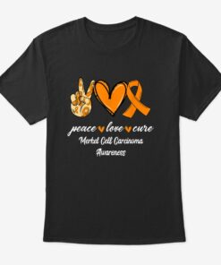 Peace Love Hope Orange Ribbon Merkel Cell Carcinoma Awa...