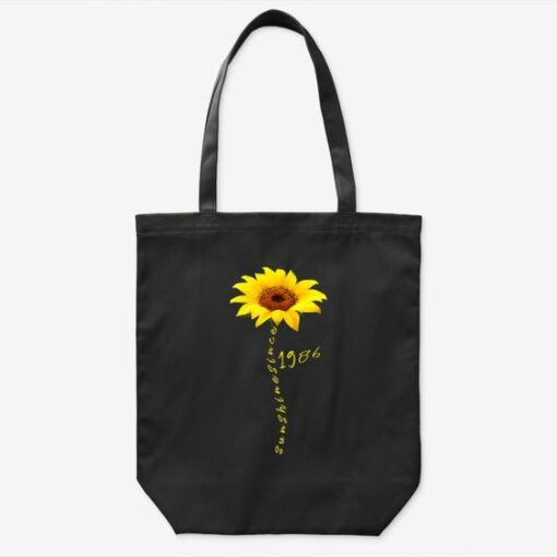 Sunshine Since 1986 Birthday Gift Sunflower Tote Bag